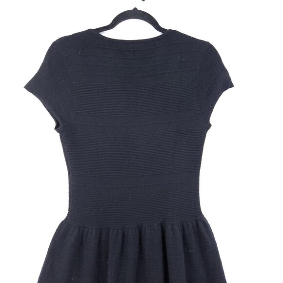 C by BLOOMINGDALES 100% Cashmere 2-Ply Fit & Flare Dress Size Medium Ribbed - Picture 7 of 12